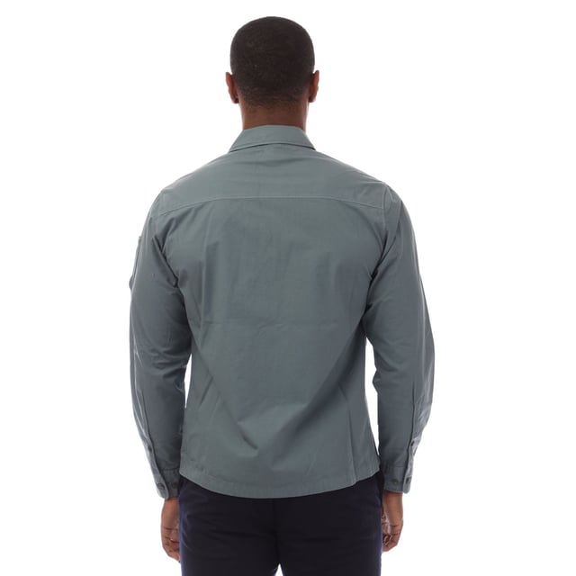 Men's C.P. Company Organic Gabardine Full Zip Overshirt in Grey