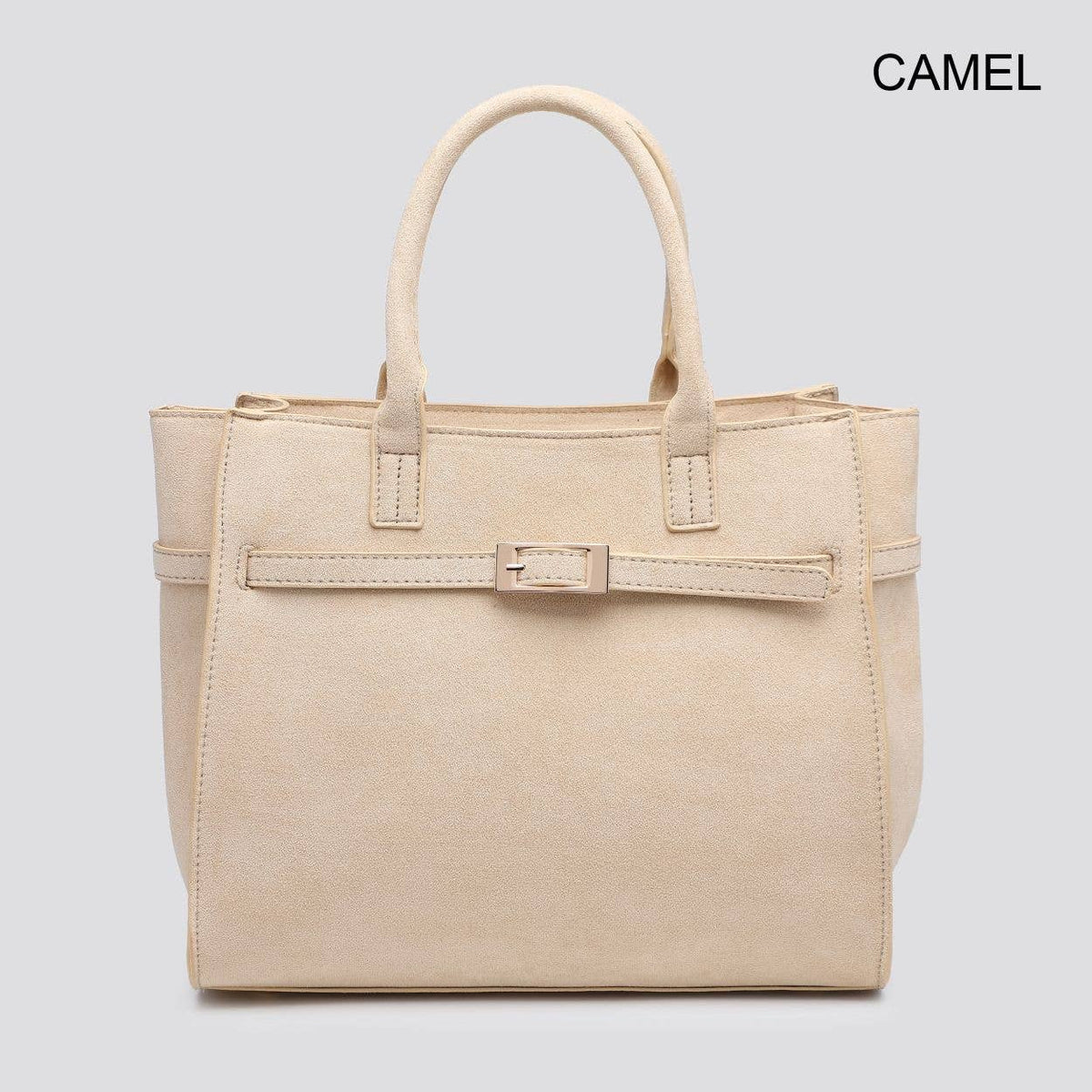 Premium Faux Suede Top Handle Bag