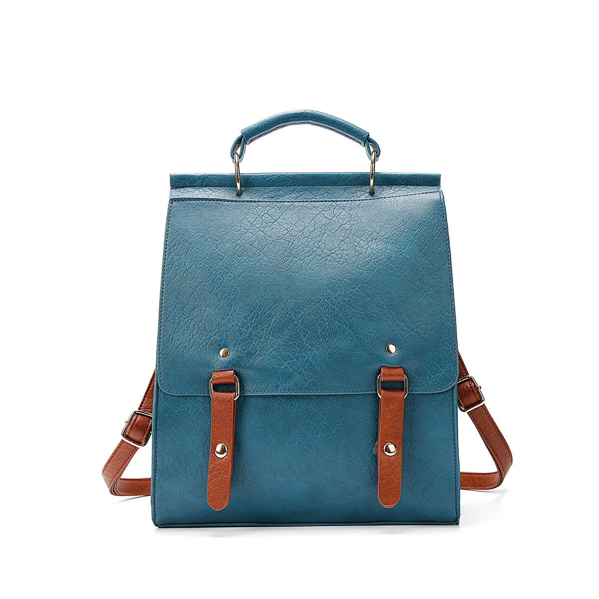 Vintage Two-Tone Flap Backpack