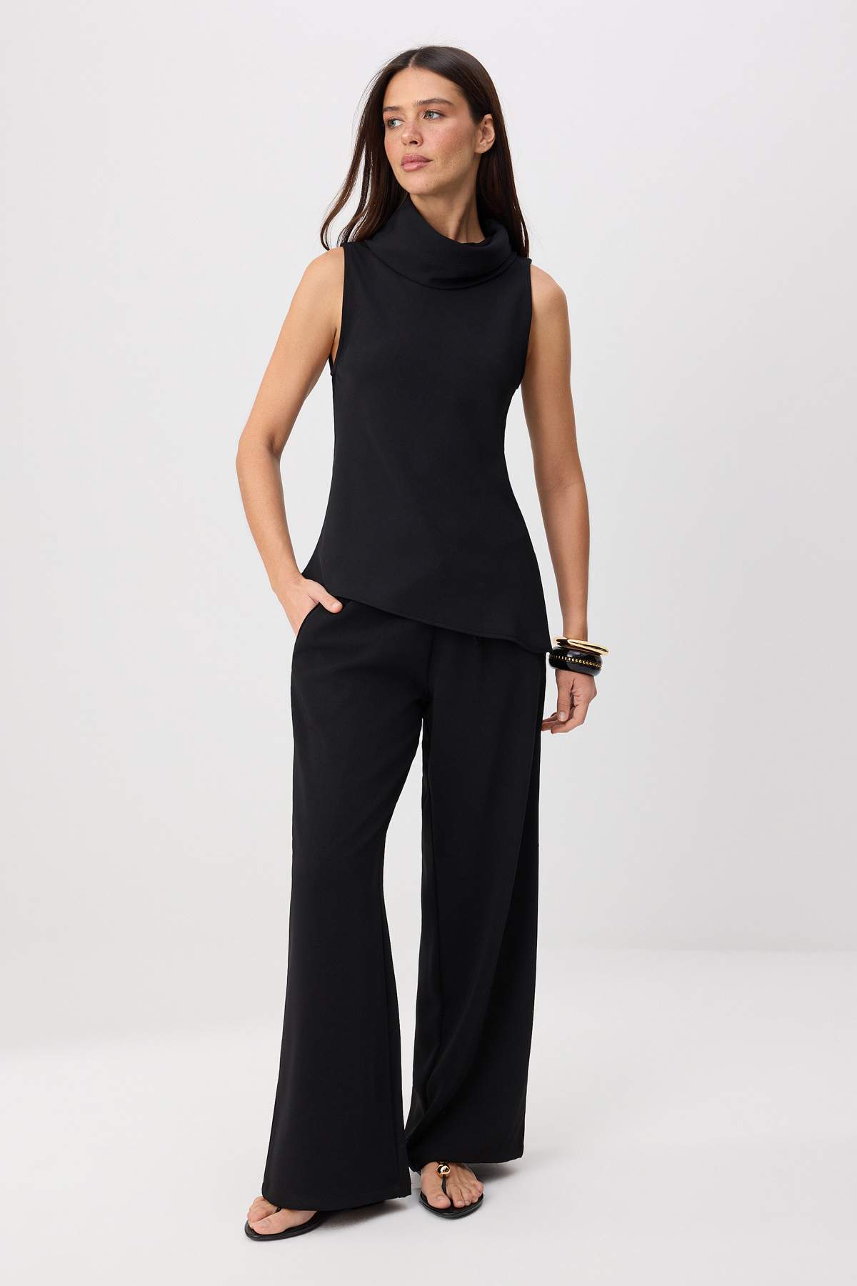 Sleeveless Blouse & Wide Leg Trouser Co-Ord