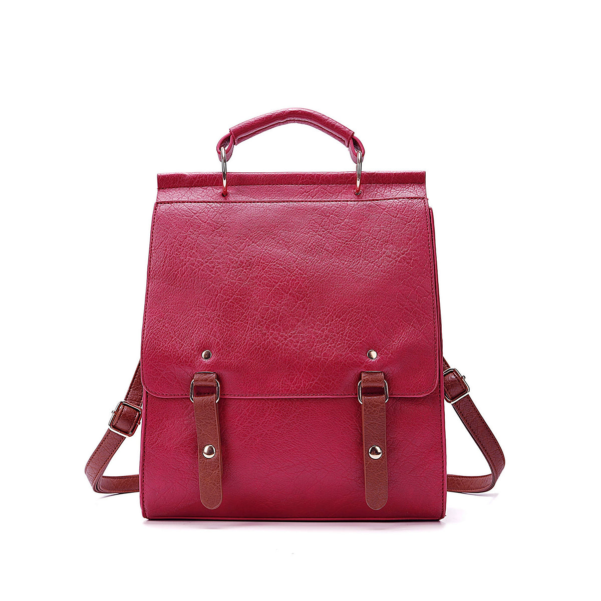 Vintage Two-Tone Flap Backpack