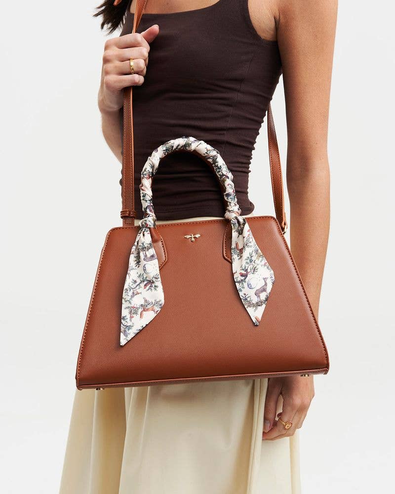 Harvest Tan Tote with Silk Scarf