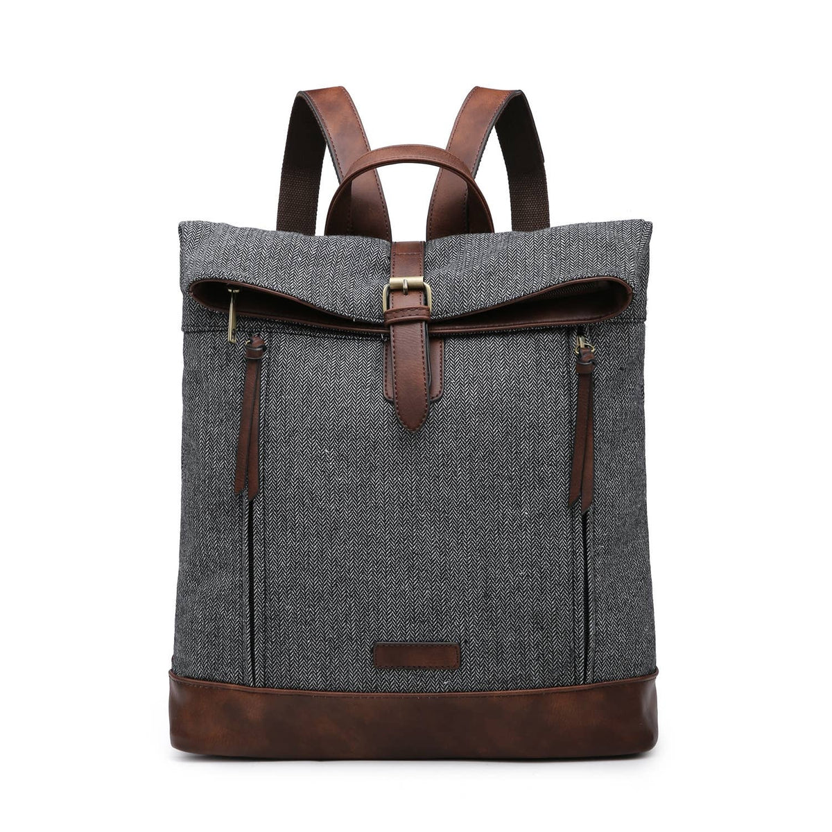 Tweed & Faux Leather Rucksack