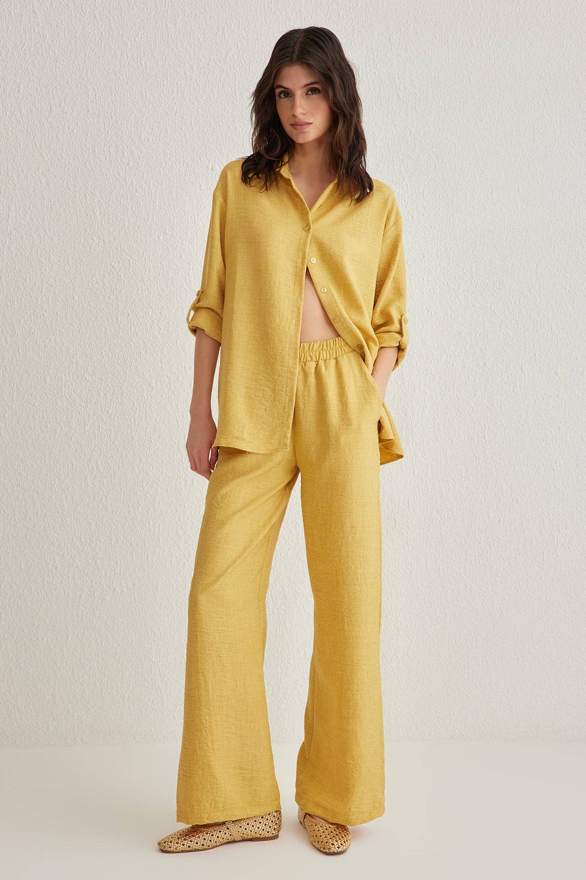 Collared Shirt & Wide Leg Trouser Co-Ord