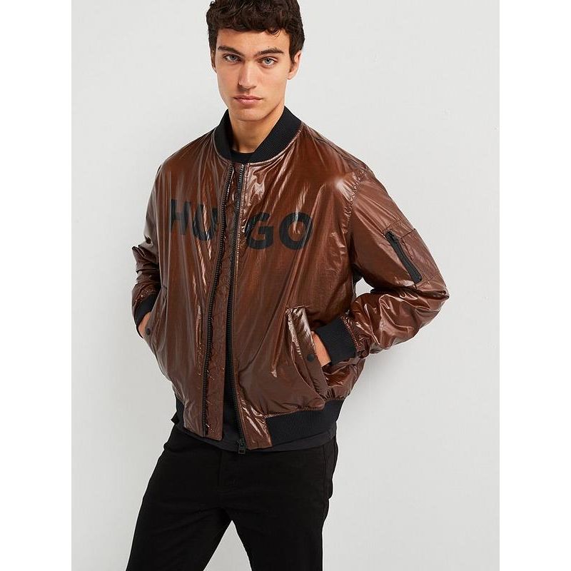 HUGO Byler2431 Heat Sensitive Colour Change Bomber Jacket - Brown/orange