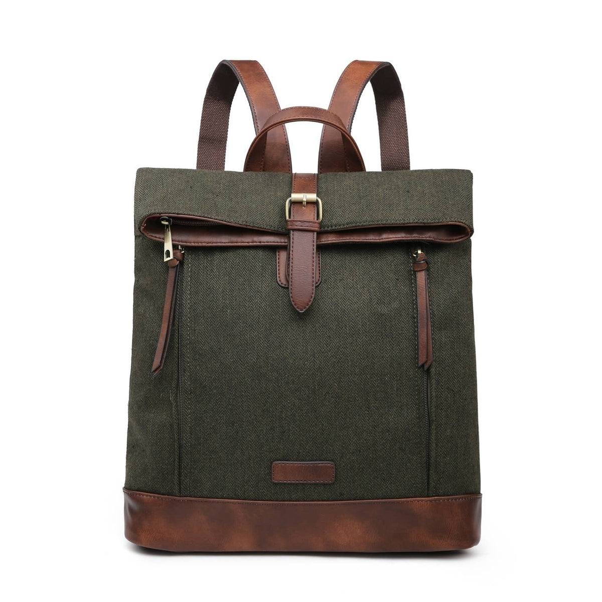 Tweed & Faux Leather Rucksack