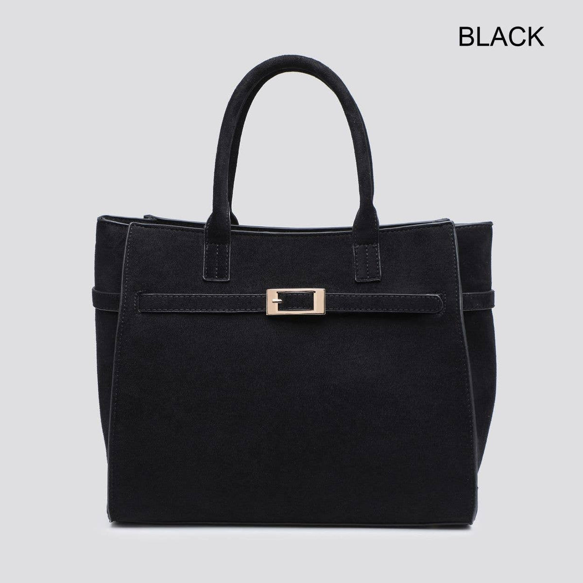 Premium Faux Suede Top Handle Bag