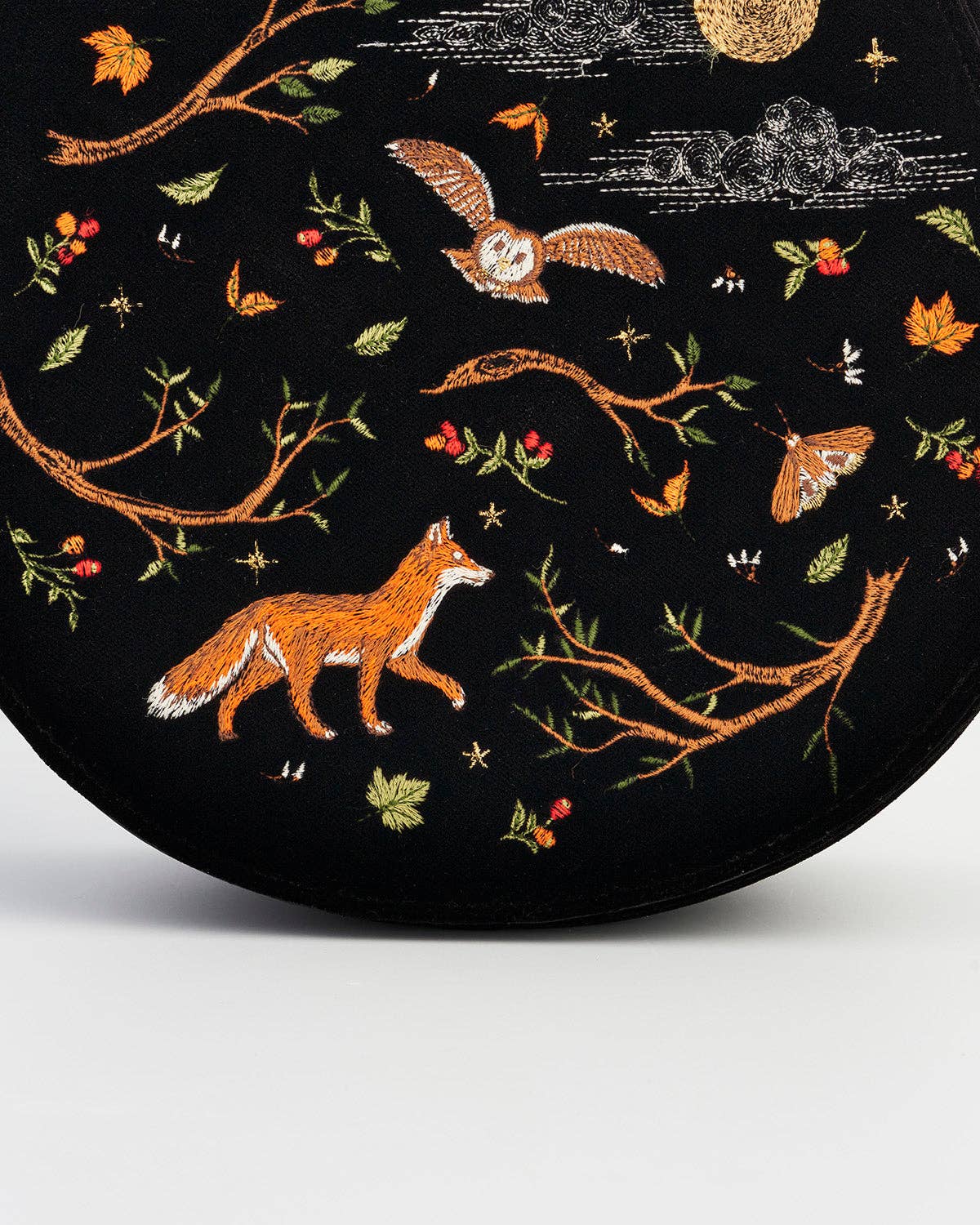 Woodland Embroidered Saddle Bag