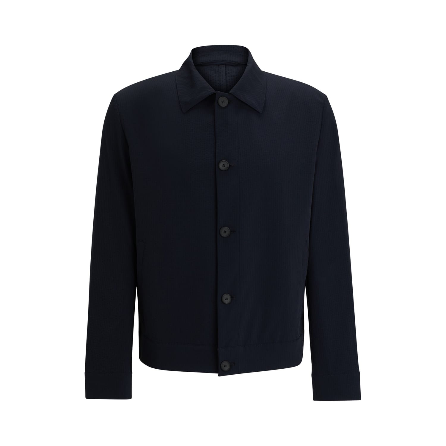 Hugo Hellys Slim-Fit Overshirt in Dark Blue