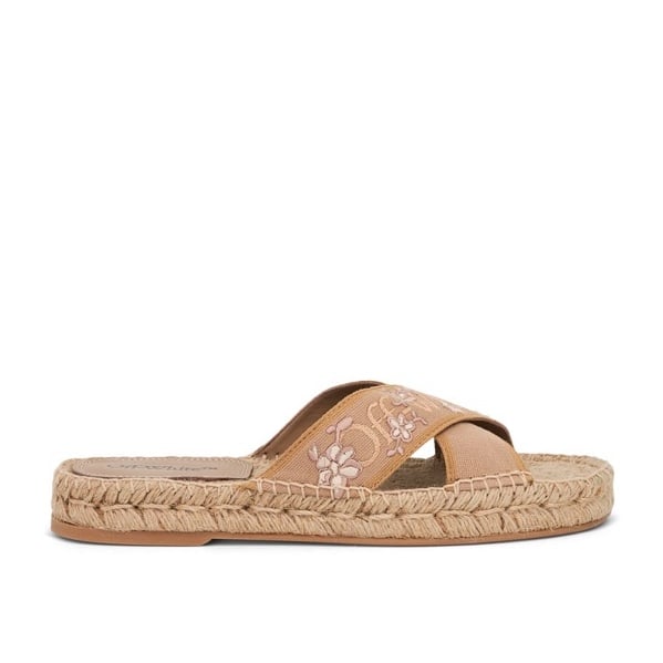 NIB OFF-WHITE Romantic Criss Cross Espadrilles Slides Shoes Beige EU 37 US 6 1/2
