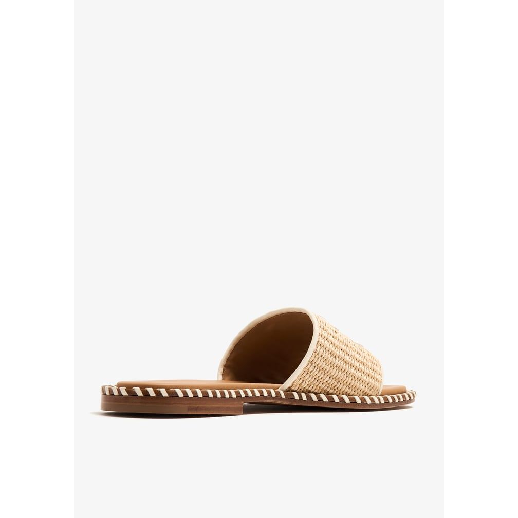 Twist Raffia Arrow slide sandals