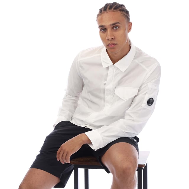 Men's C.P. Company Chrome-R Full Zip Overshirt in White