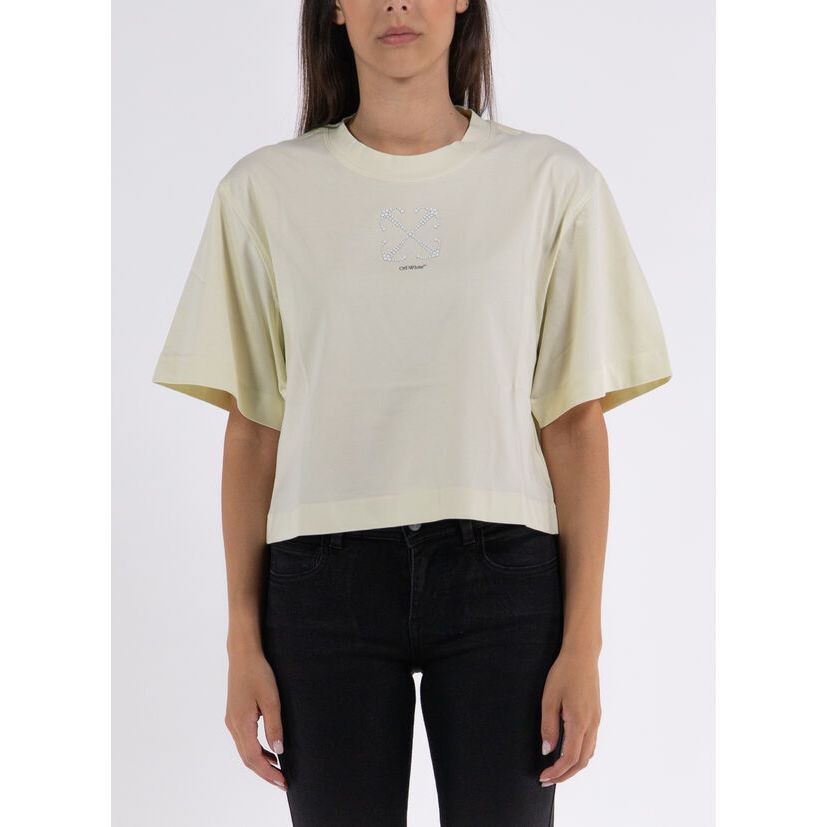 T-SHIRT SMALL ARROW PEARLS CROP