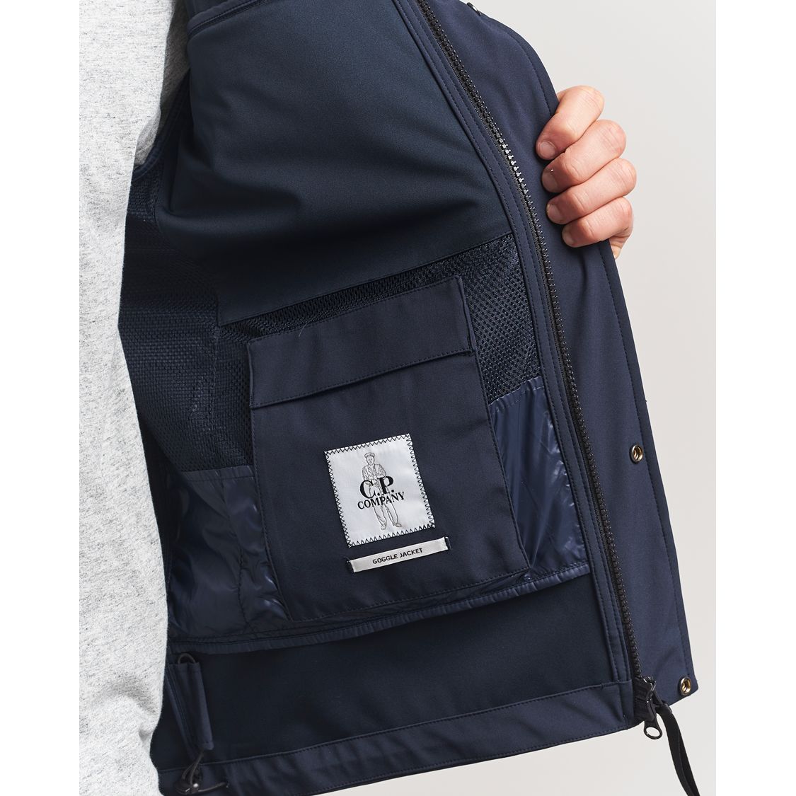 Shell-R Goggle Hood Jacket Navy