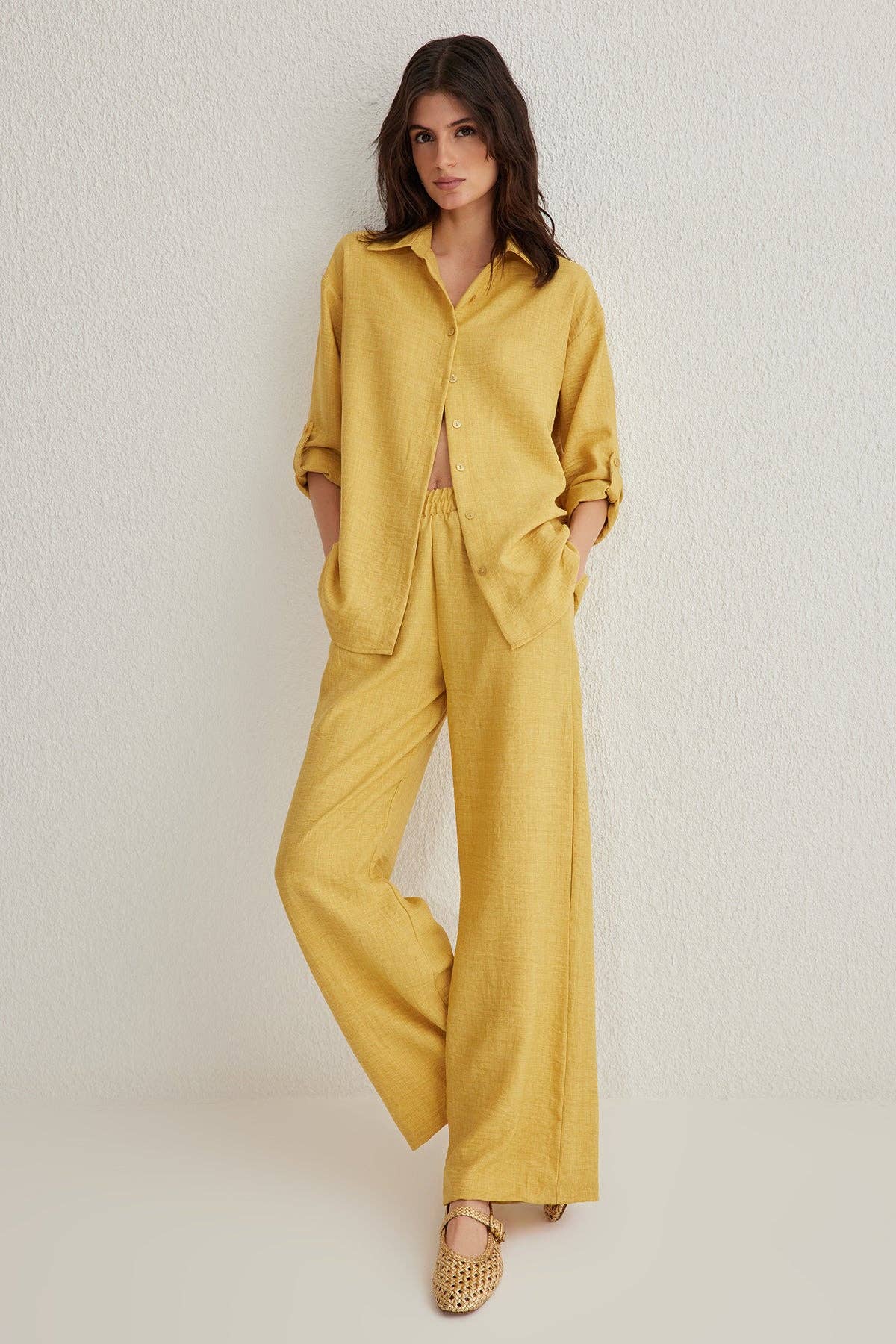Collared Shirt & Wide Leg Trouser Co-Ord