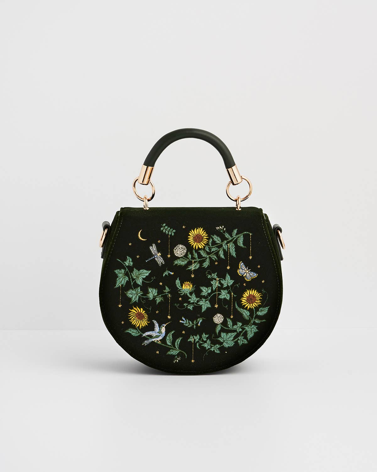 Velvet Sunflower Mini Top Handle Bag
