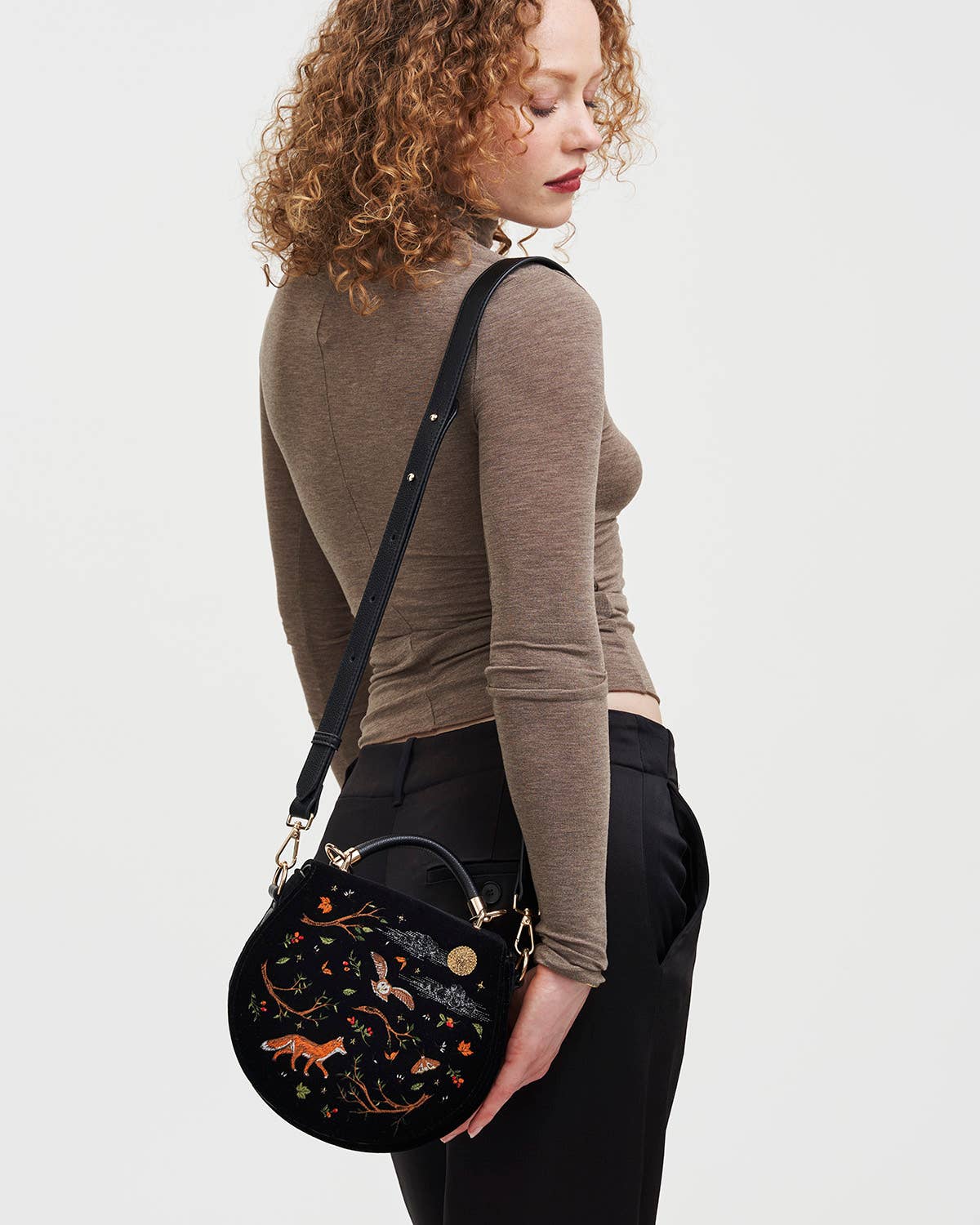 Woodland Embroidered Saddle Bag