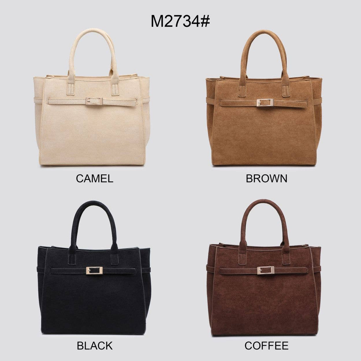 Premium Faux Suede Top Handle Bag