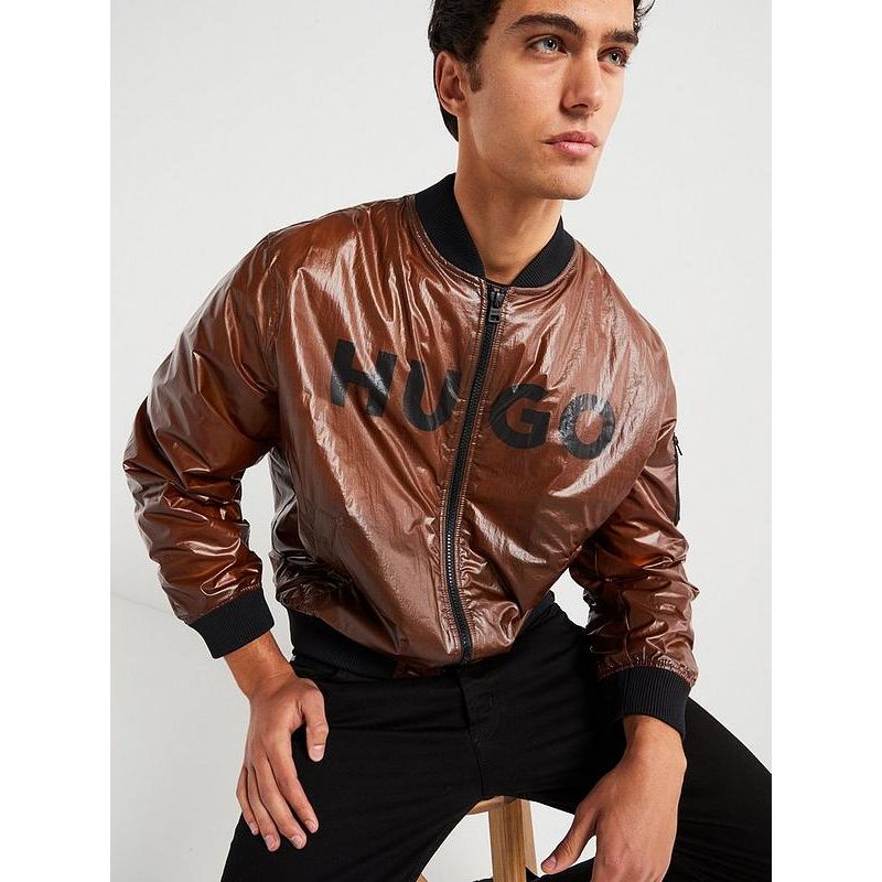HUGO Byler2431 Heat Sensitive Colour Change Bomber Jacket - Brown/orange