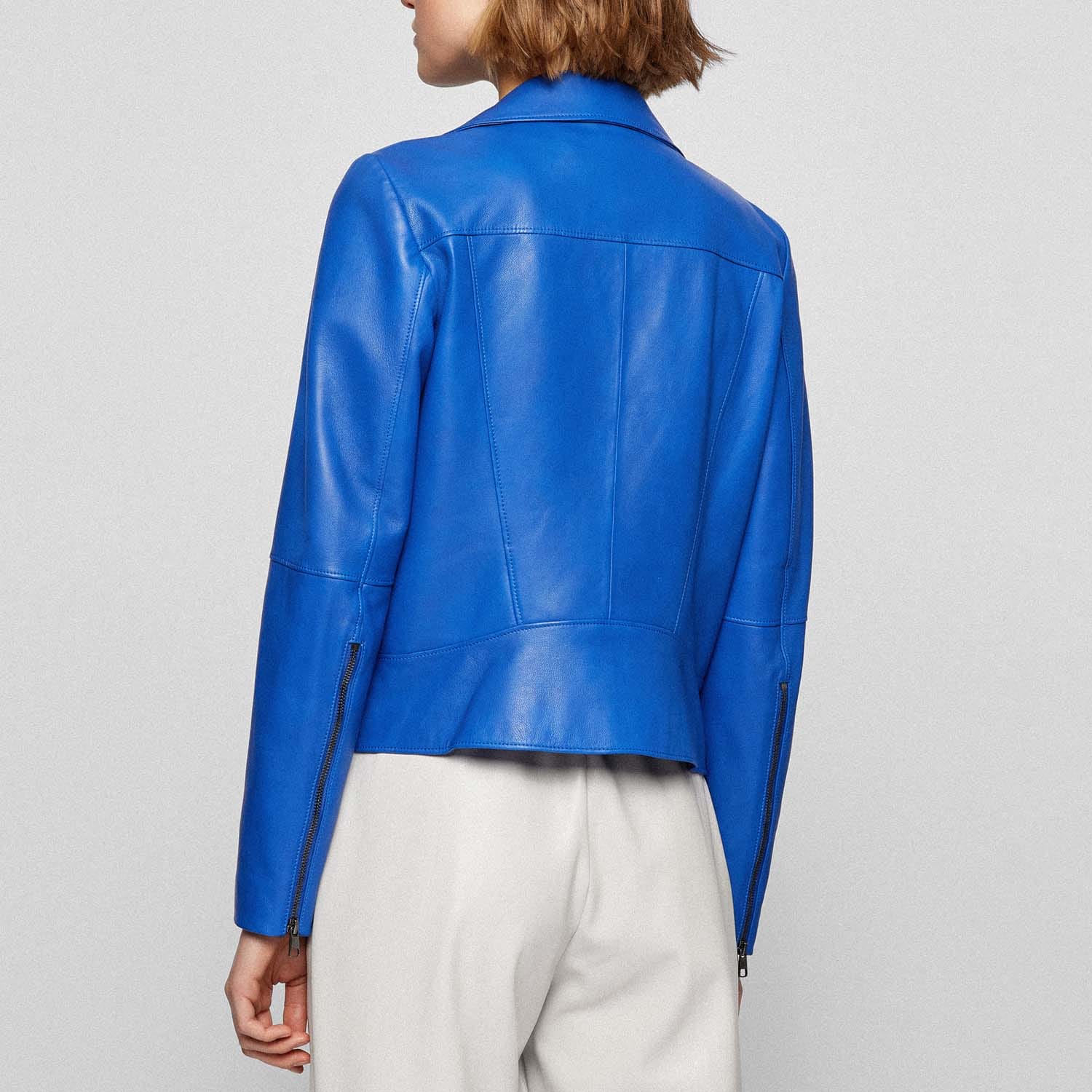 Boss C_Saleli Leather Jacket in Blue
