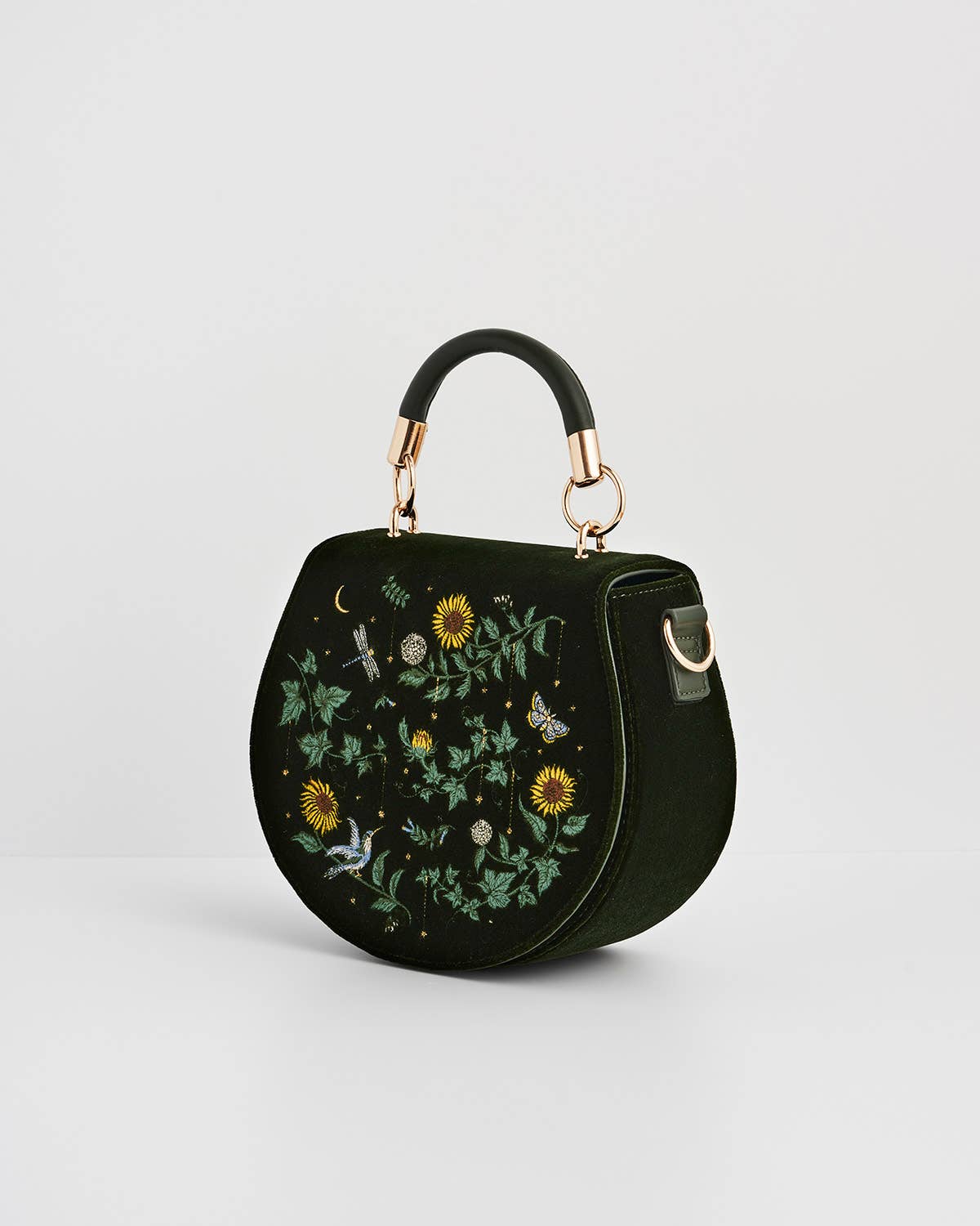 Velvet Sunflower Mini Top Handle Bag
