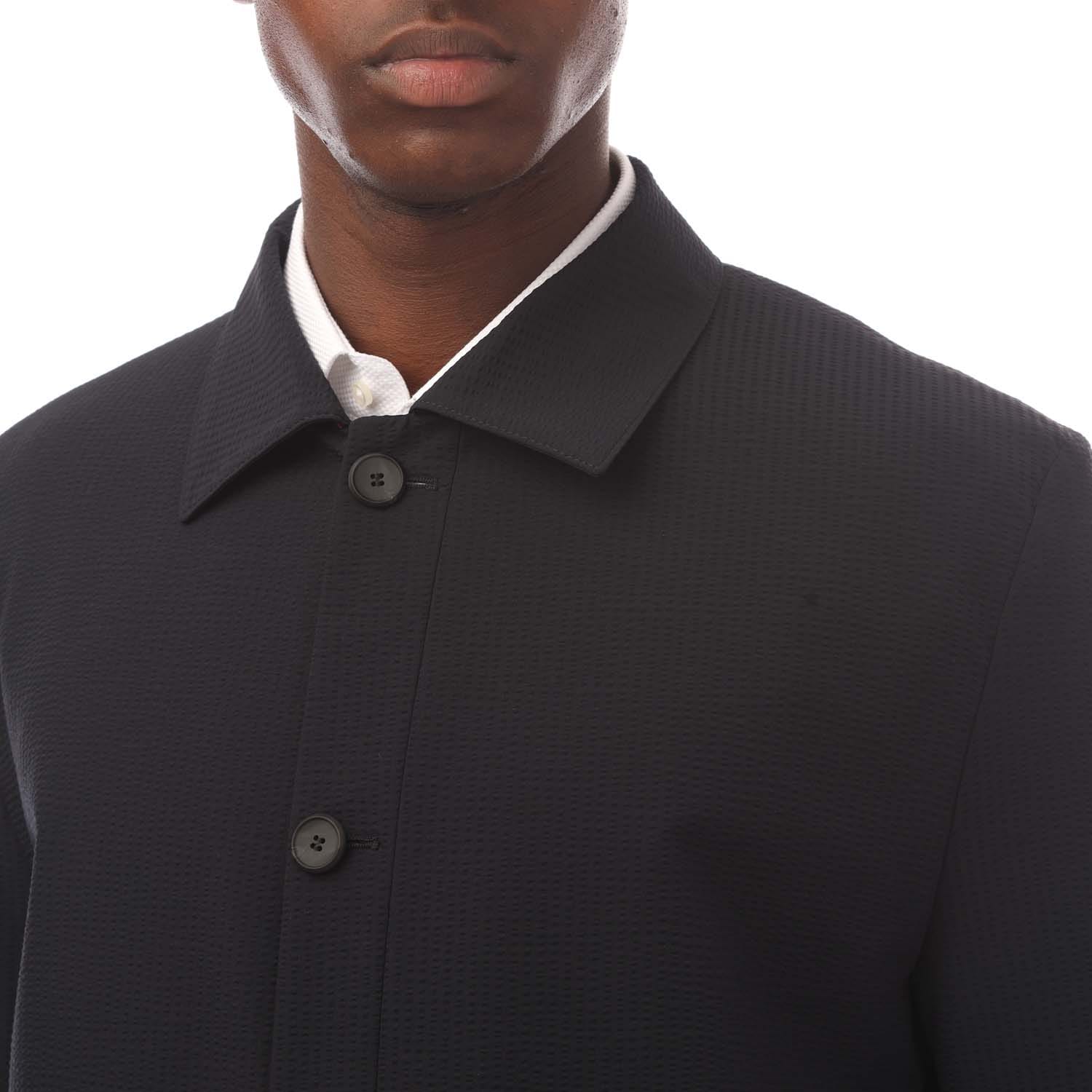 Hugo Hellys Slim-Fit Overshirt in Dark Blue
