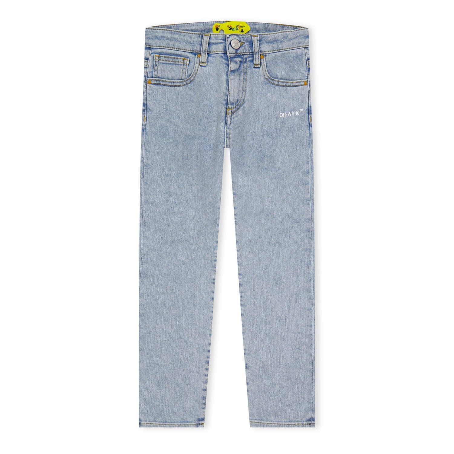 Off White Juniors Rubber Arrow Denim Pants in Light Blue